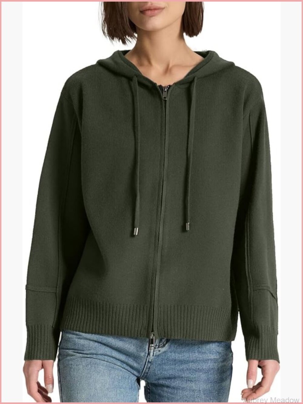 Full Zip Up Hoodie Soft Knit Cardigan Trendy Oversized Sweater